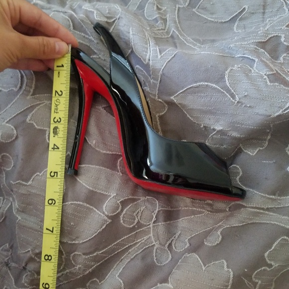 Louboutin black sling back peep toe heels - Picture 6 of 6